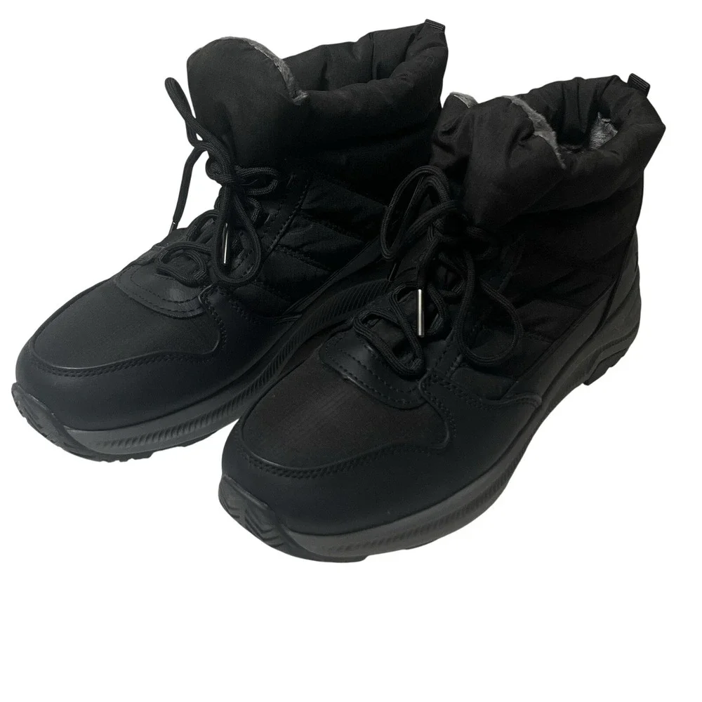 Eddie Bauer Women's Black Balasana Quilted Upper Lightweight Winter Boot Size 9